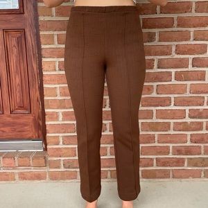 BROWN TEXTURED TROUSERS